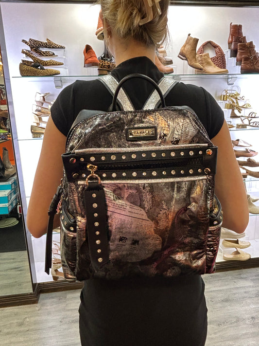 LVNEWSBP-  Newspaper Print Backpack