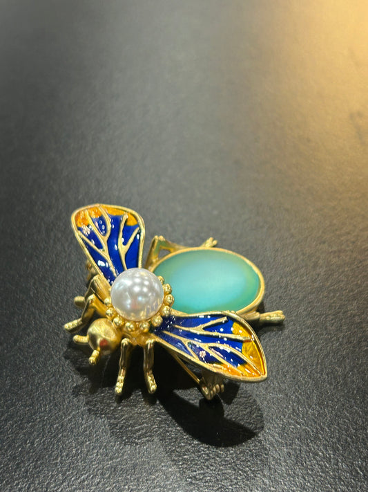 Enamel Bee Brooch